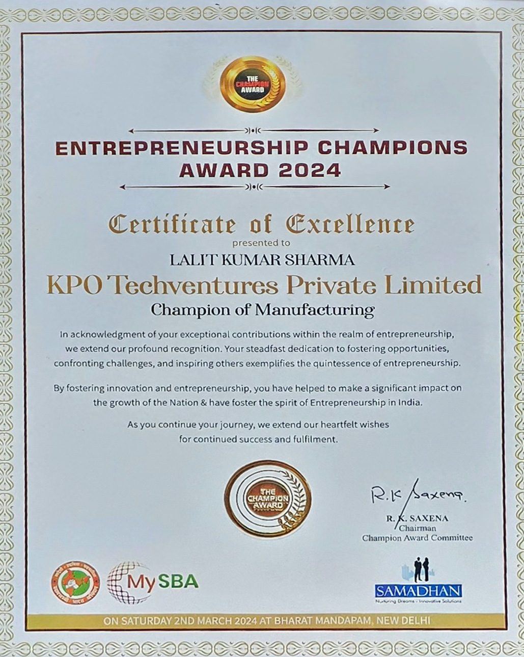Certificate 01 - KPO Group